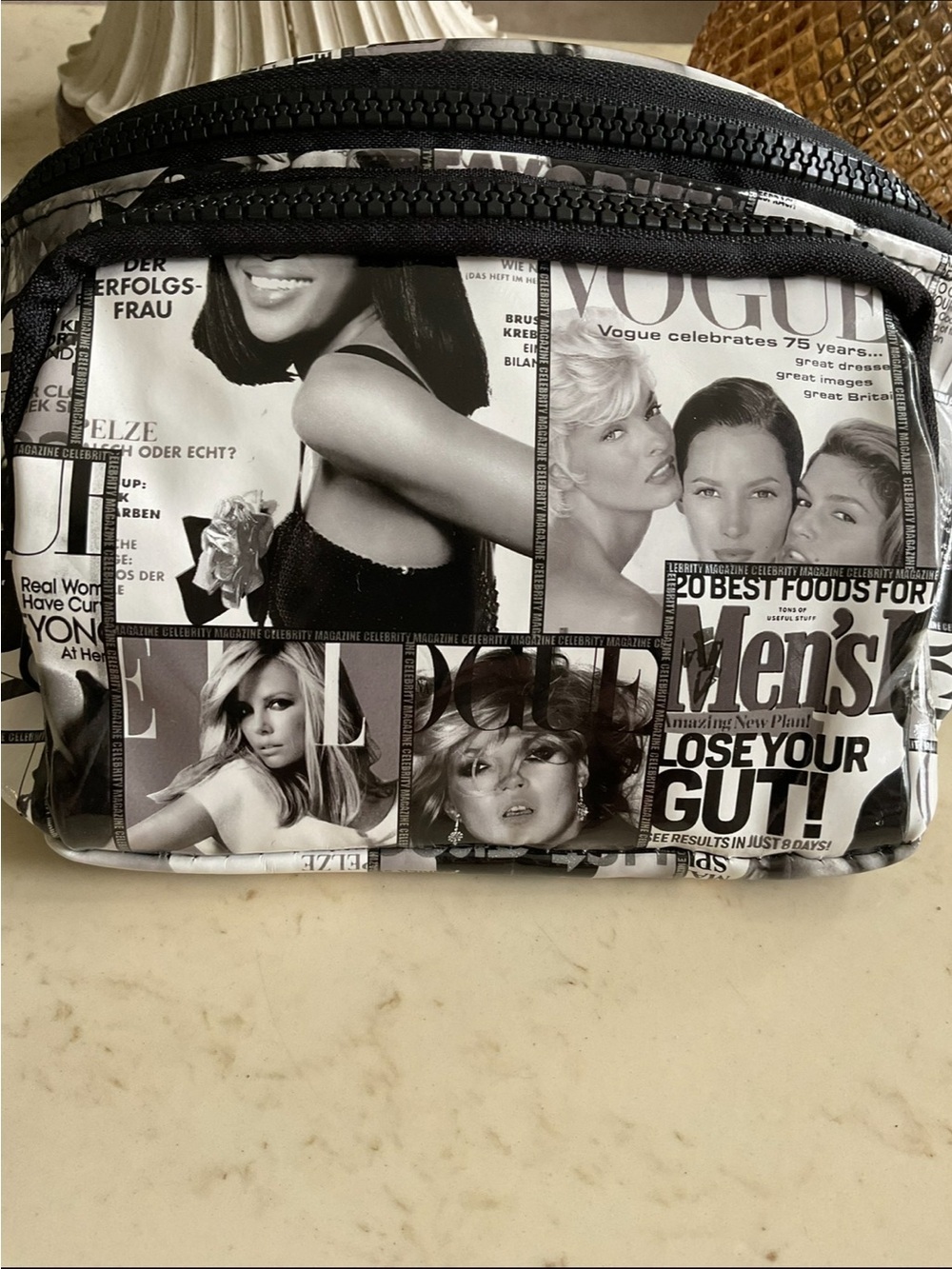 Vogue Black & White Photo-Collage Crossbody Bag - Picture 3 of 3